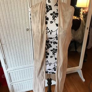 CREAM LINEN BLEND CYNTHIA ROWLEY DUSTER CARDI 1X